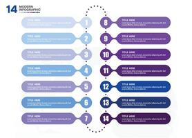 Infographic process design with icons and 14 options or steps. vector