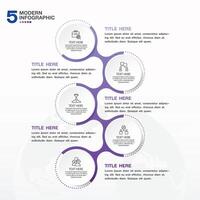Infographic process design with icons and 5 options or steps. vector