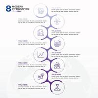 Infographic process design with icons and 8 options or steps. vector