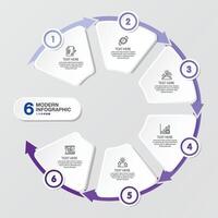 Infographic with 6 steps, process or options. vector
