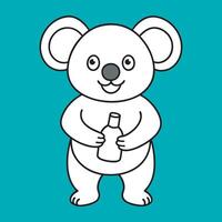 Charming Koala Drinking Theme Illustration for Party and Event Graphics vector