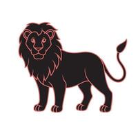 Black Lion with Minimal Details for Versatile Design Use vector