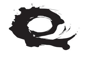 A black and white logo of a black and white ink splat vector