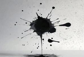 Paint or Ink blot on a plain background. Spots of ink on a piece of paper. Great texture ink. vector