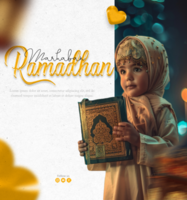 Ramadan poster template and ramadan media social post template psd