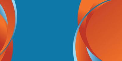 Abstract colorful blue orange curve background vector