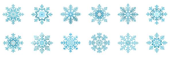 set of kind of snow flakes. vector