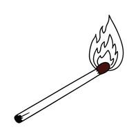 a match with fire in a minimalist style vector