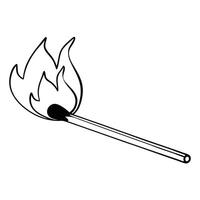 a match with fire in a minimalist style vector