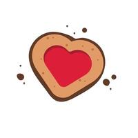 illustration of a Christmas gingerbread. Christmas cookies in the shape of hearts on a white background. vector