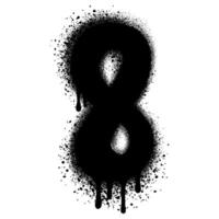 spray painted graffiti number 8 sprayed isolated with a white background. vector