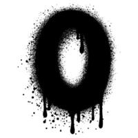 spray painted graffiti number 0 sprayed isolated with a white background. vector