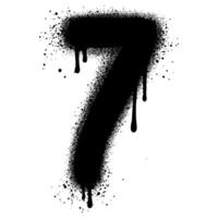 spray painted graffiti number 7 sprayed isolated with a white background. vector