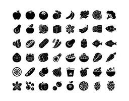 Fresh Ingredients Silhouette Collection Template vector