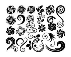 Decorative Swirl Silhouette Template vector