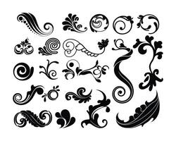 Swirl Silhouette Collection Template vector