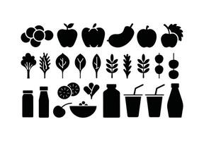 Fruits and Vegetables Silhouette Collection vector