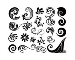 Abstract Spiral Silhouette Collection Template vector