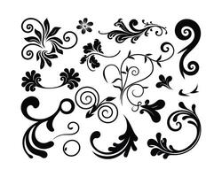 Clean Swirl Silhouette Collection Template vector