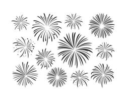 Elegant Fireworks Silhouette Collection Template vector