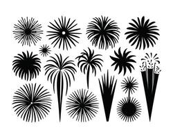 Elegant Starburst Fireworks Silhouette Template vector