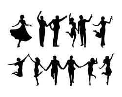 Fun and Joyful Silhouette Collection Template vector