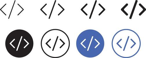 Coding or web development icon set vector