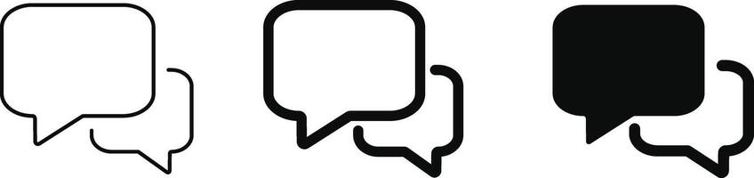 Comment or speech bubble icon set. Online message symbol vector