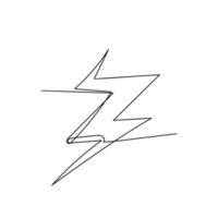 a drawing of a lightning bolt with a line vector