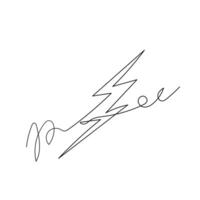 a drawing of a lightning bolt with the outline doodle vector