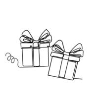 two gift boxes with bows on a white background vector