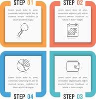 Infographic template with four steps or options, workflow, process diagram vector