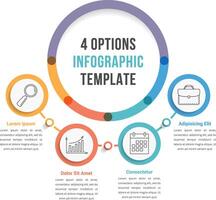 Infographic template with four steps or options, workflow, process diagram vector