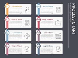 Vertical process chart, flow chart template, infographics design elements with numbers, and text, business infographics, workflow, steps, options vector