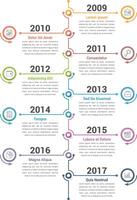 Vertical timeline infographics template, workflow or process diagram vector