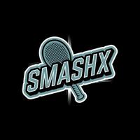 SMASHX Logo Design, A Bold and Dynamic Representation with Tennis Racket, Symbolizing Power, Precision, and Agility in the Sport of Tennis vector