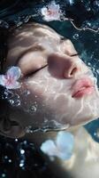 Experience the Serene Beauty found in Water embellished with delicate Cherry Blossoms photo