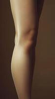An Elegant Human Leg Featuring a Soft Texture Illuminated in Beautiful Artistic Lighting photo