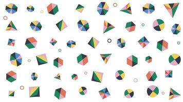 Abstract geometrical shapes with stones and gems, colorful illustration. vector