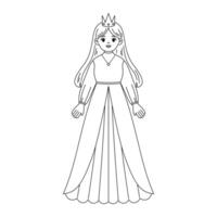 coloring sheet princess printable vector