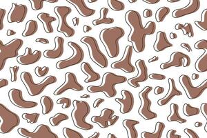 Seamless pattern of organic liquid stains of the color of the year 2025 Mocha Mousse. Abstract stains. Flat design, . White background vector
