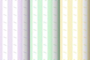 Collection of seamless pattern designs in pastel colors with lines style vector