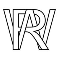 Logo sign rw wr, icon double letters logotype r w vector