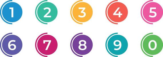 Number infographic circle from one to twelve vector