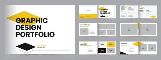 Landscape Graphic Design Portfolio Template, multipurpose portfolio vector