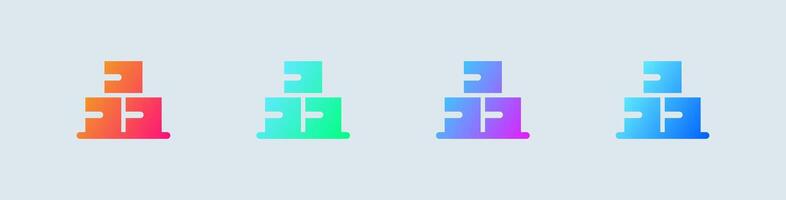 Item solid icon in gradient colors. Package signs illustration. vector