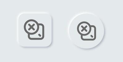 Quit line icon in neomorphic design style. Arrow signs illustration. vector