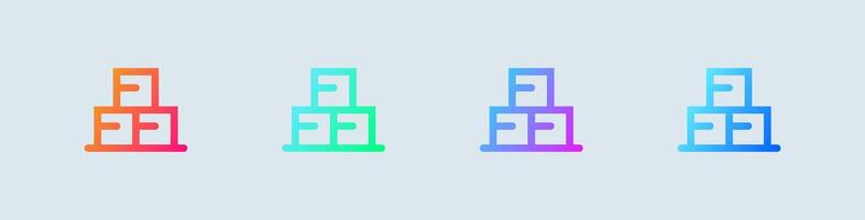 Item line icon in gradient colors. Package signs illustration. vector