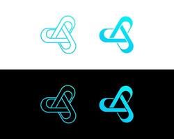 Geometric shape triangle atom connection logo design. vector