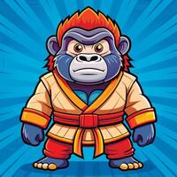 Monkey karate - karate fighting game vector